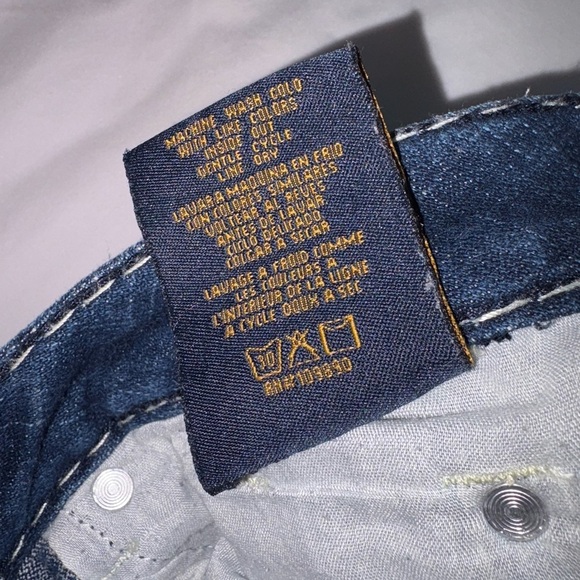 Seven7 Vintage Size 29 Dark Wash Y2K Contrast Stitching Low Rise Jeans - Picture 9 of 11